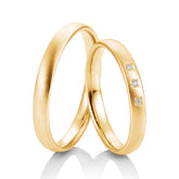 Breuning Dezent Trauringe mit 3 Diamanten 0,017 ct./ges. - 48/04966 & 48/04965